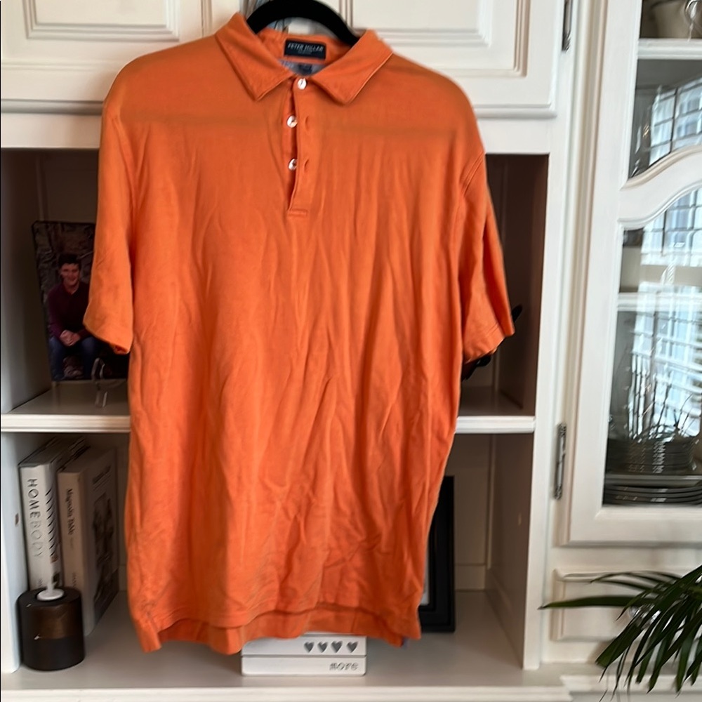 Polo by Peter Millar Men's Orange Polo Shirt size large